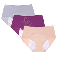 3 Pcs/Pack Women Menstrual Panties Plus Size Leak-Proof Period Underpants