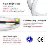 White & Amber Dual color LED halo ring DRL Turn signal light for BMW E90 E91 E46 4Door Sedan