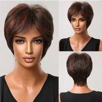 Short Ombre Black Ash Light Blonde White Synthetic Wigs With Bangs For Black Woman Afro