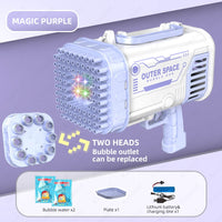 Bubble Guns LED Light Electric Automatic Magic Soap Rocket Bubbles Machine
