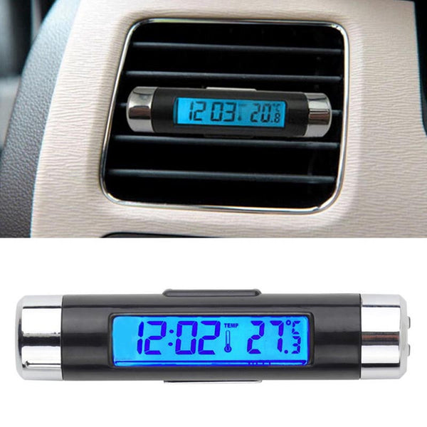Car Auto LCD Clip-on Digital Temperature Thermometer Clock Calendar