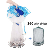 With sinker and without sinker Cast Net Fishing Network USA Hand Cast Net Outdoor Throw Catch Fishing Net Tool Gill net