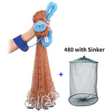 With sinker and without sinker Cast Net Fishing Network USA Hand Cast Net Outdoor Throw Catch Fishing Net Tool Gill net