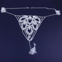 Sexy Leaf Underwear Body Chain Crystal Thong Bikini Jewelry for Women  Rhinestone Panties Lingerie Waist Chain