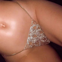 Sexy Leaf Underwear Body Chain Crystal Thong Bikini Jewelry for Women  Rhinestone Panties Lingerie Waist Chain